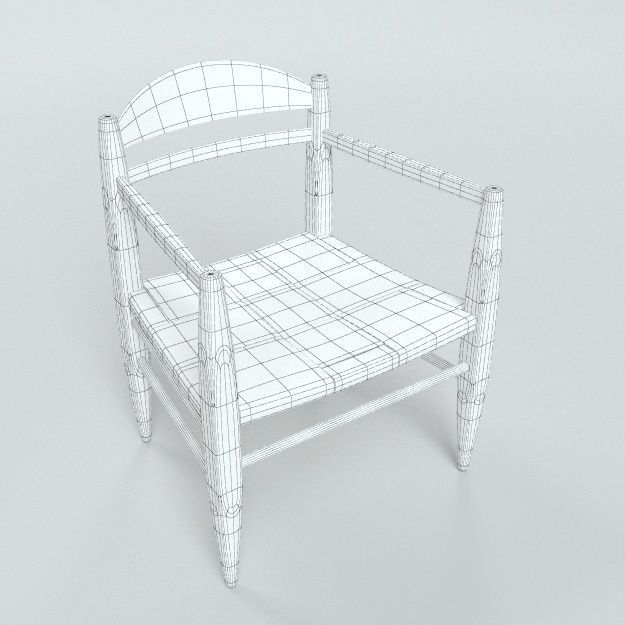 Billiani Vincent VG lounge chair white 3D model_1