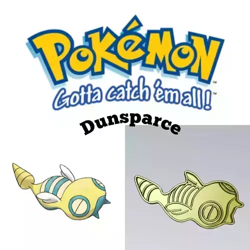 Pokemon Dunsparce Cookie Cutter Stamp Cake Decorating  3D model