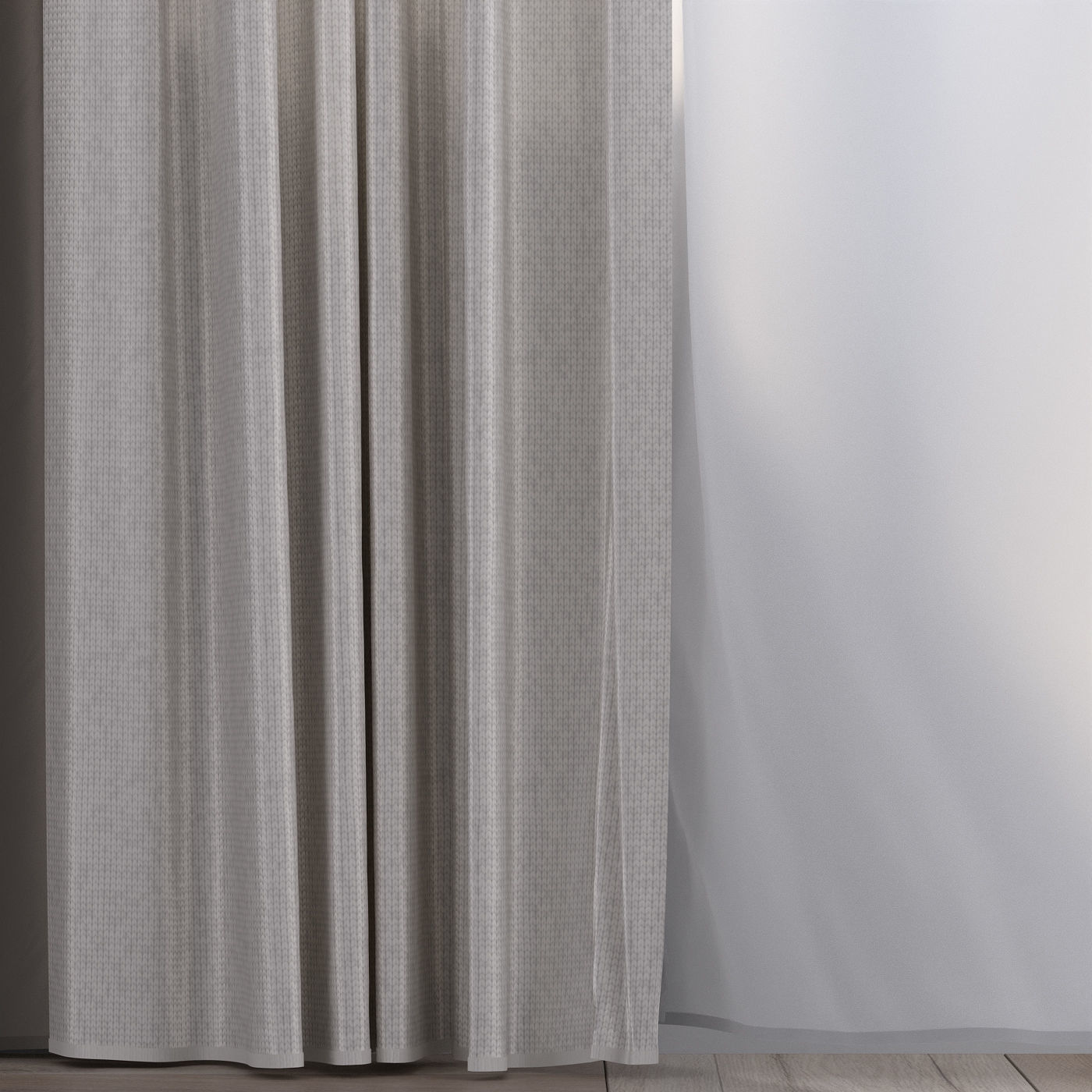 Curtain and tulle in the wind No 1 3D model_4