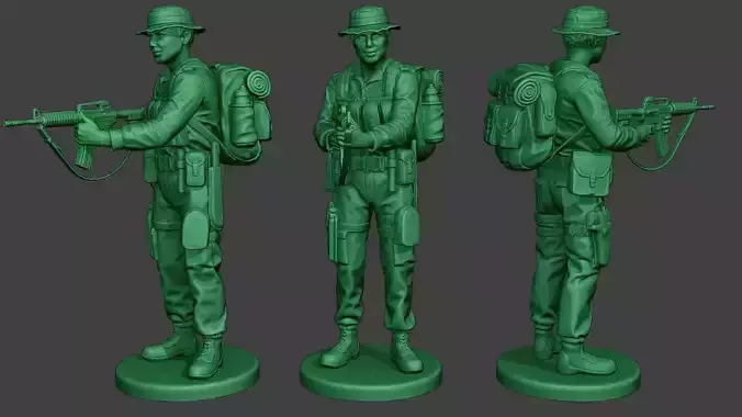 Modern Jungle Soldier Action MJS1 3D print model