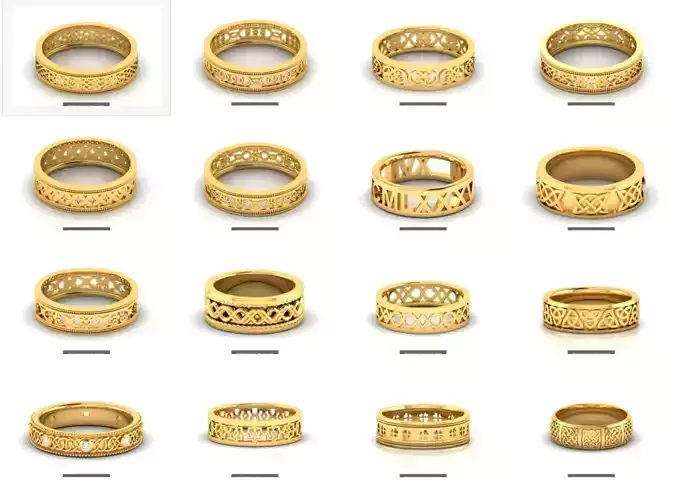31 Solid Gold Band 3dm stl renders details  3D Model Collection