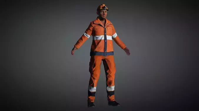 Construction Worker Low-poly 3D model Low-poly 3D model