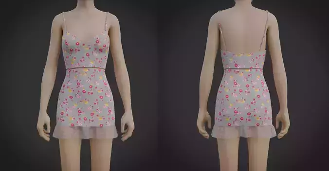 Crop Top Cami and Mini Skirt dress - two piece summer outfit