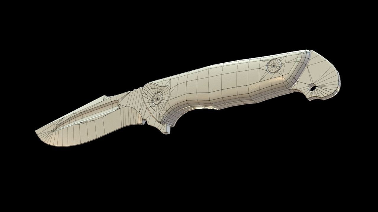 Low Poly model of Knife with wooden handle PBR Low-poly 3D model Low-poly 3D model_12