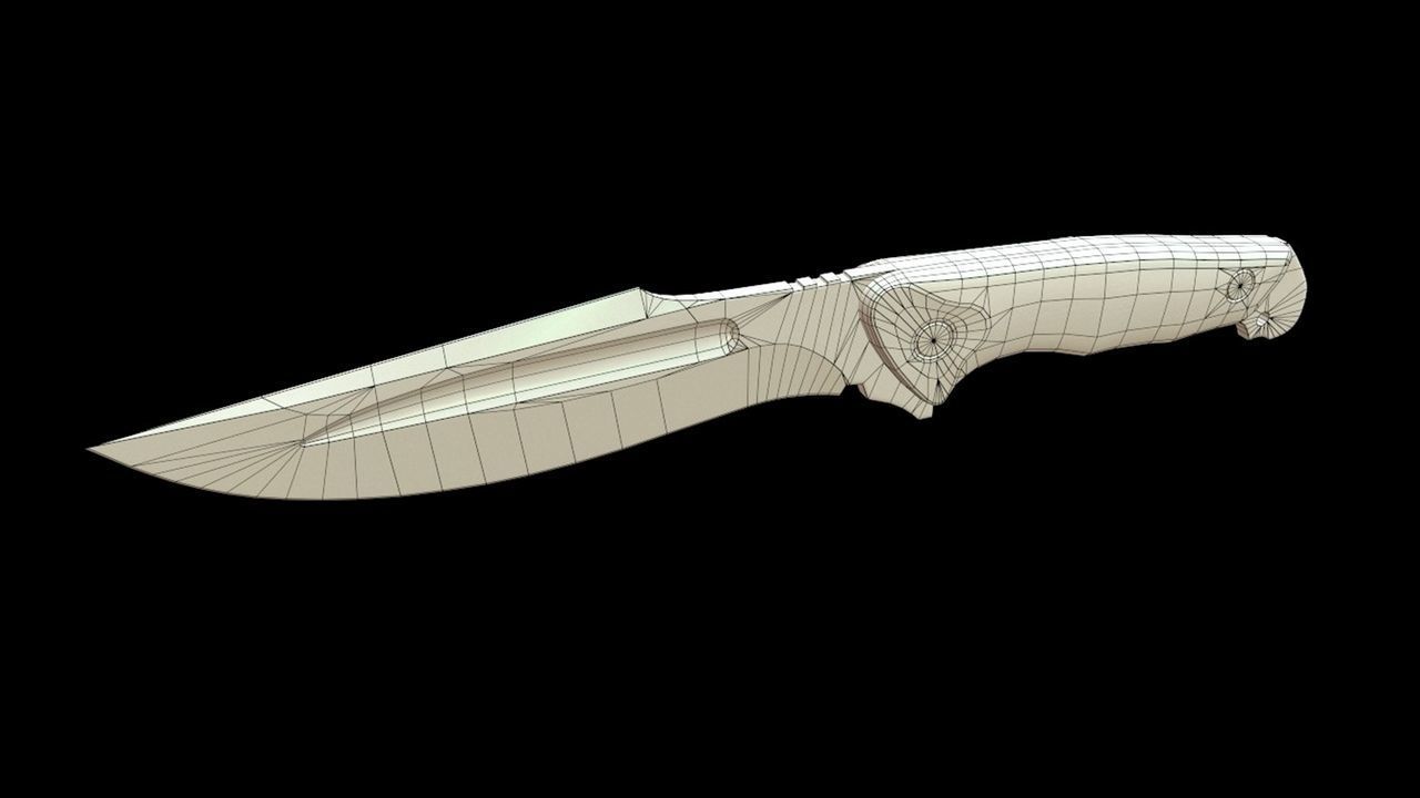 Low Poly model of Knife with wooden handle PBR Low-poly 3D model Low-poly 3D model_10