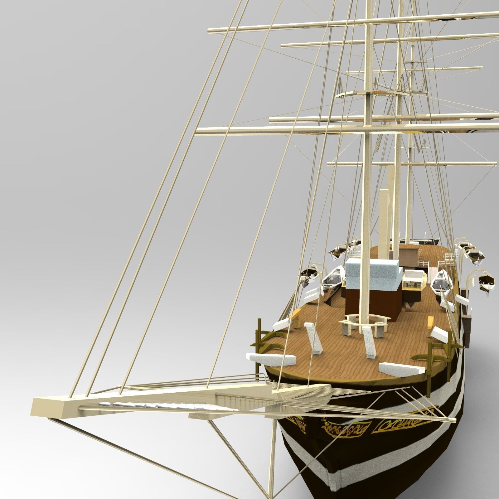 USS Constitution Ship 3D model_3
