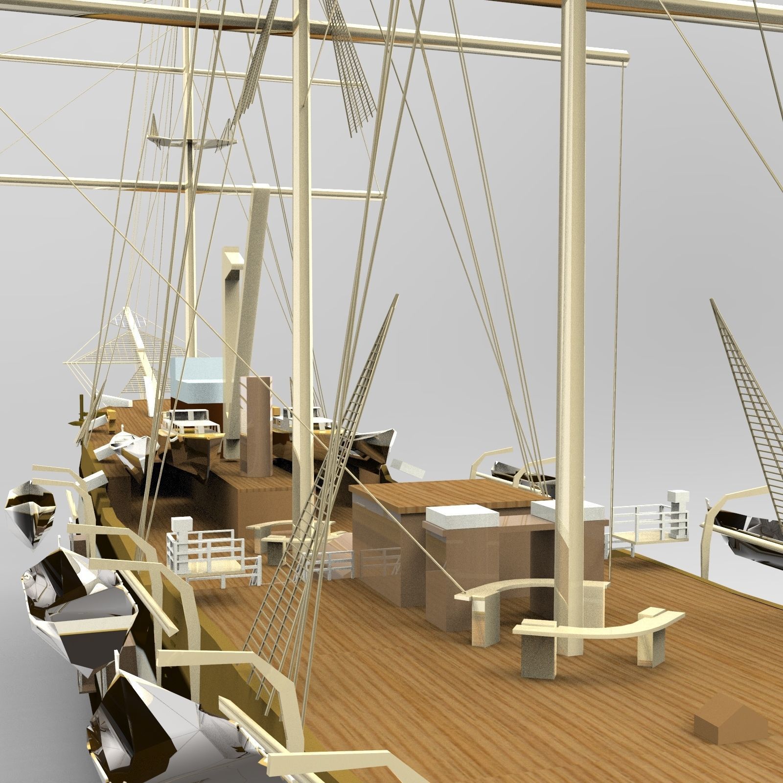 USS Constitution Ship 3D model_8