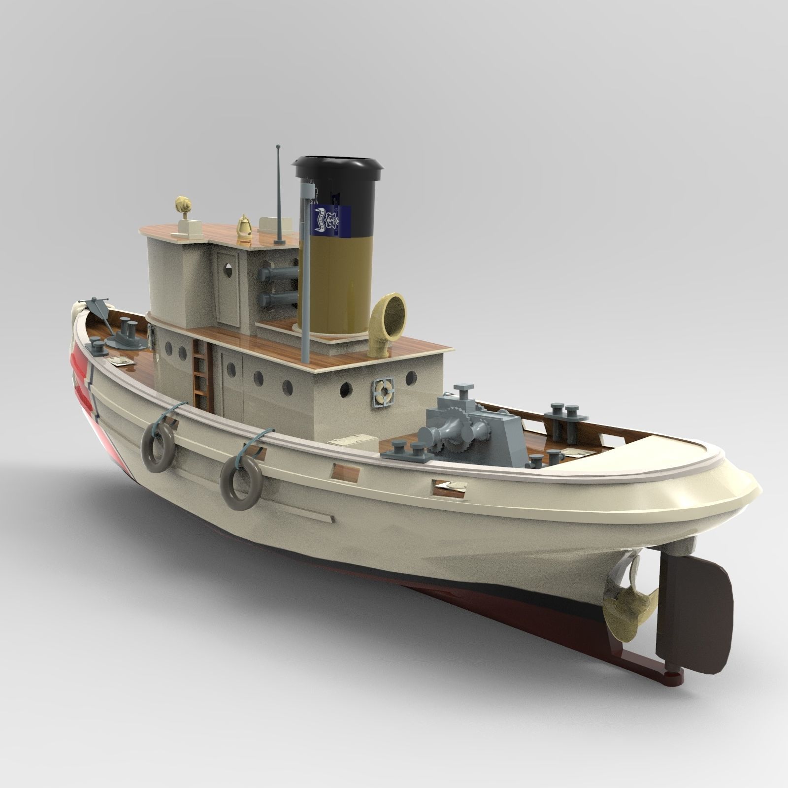 Tug boat 3D model_1