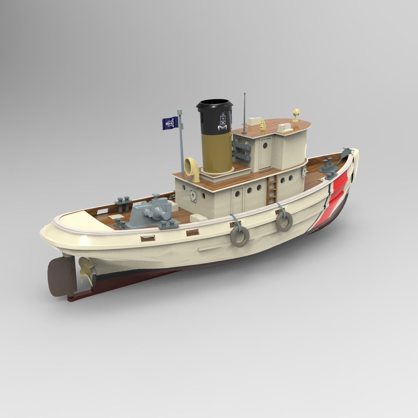 Tug boat 3D model_3
