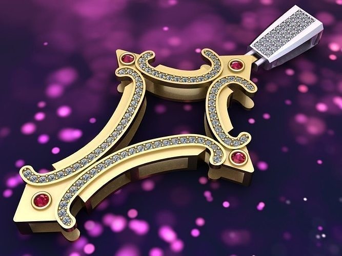 Cross pendant - God Pendant  3D print model