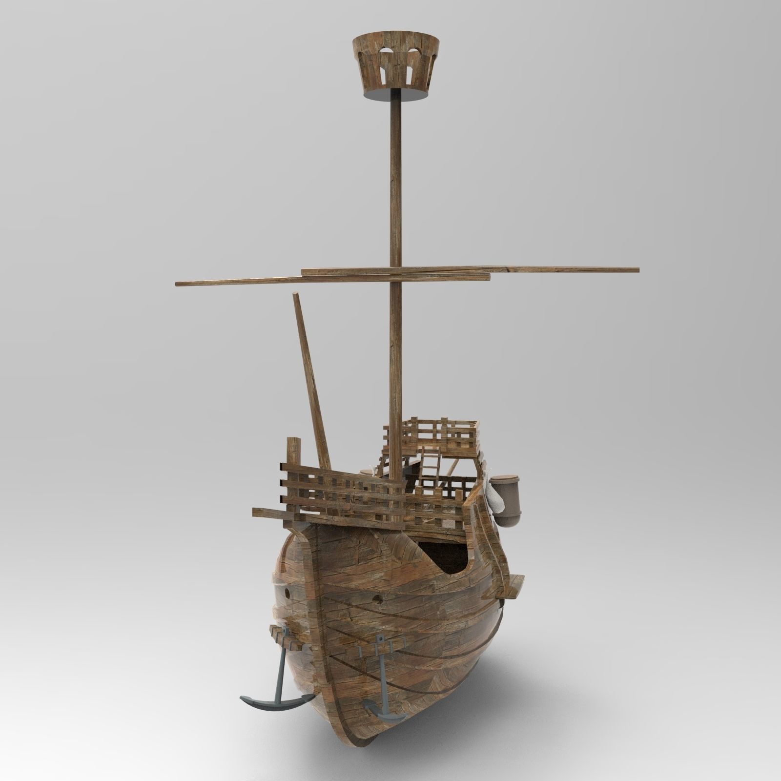 Small Santa Maria Boat 3D model_2
