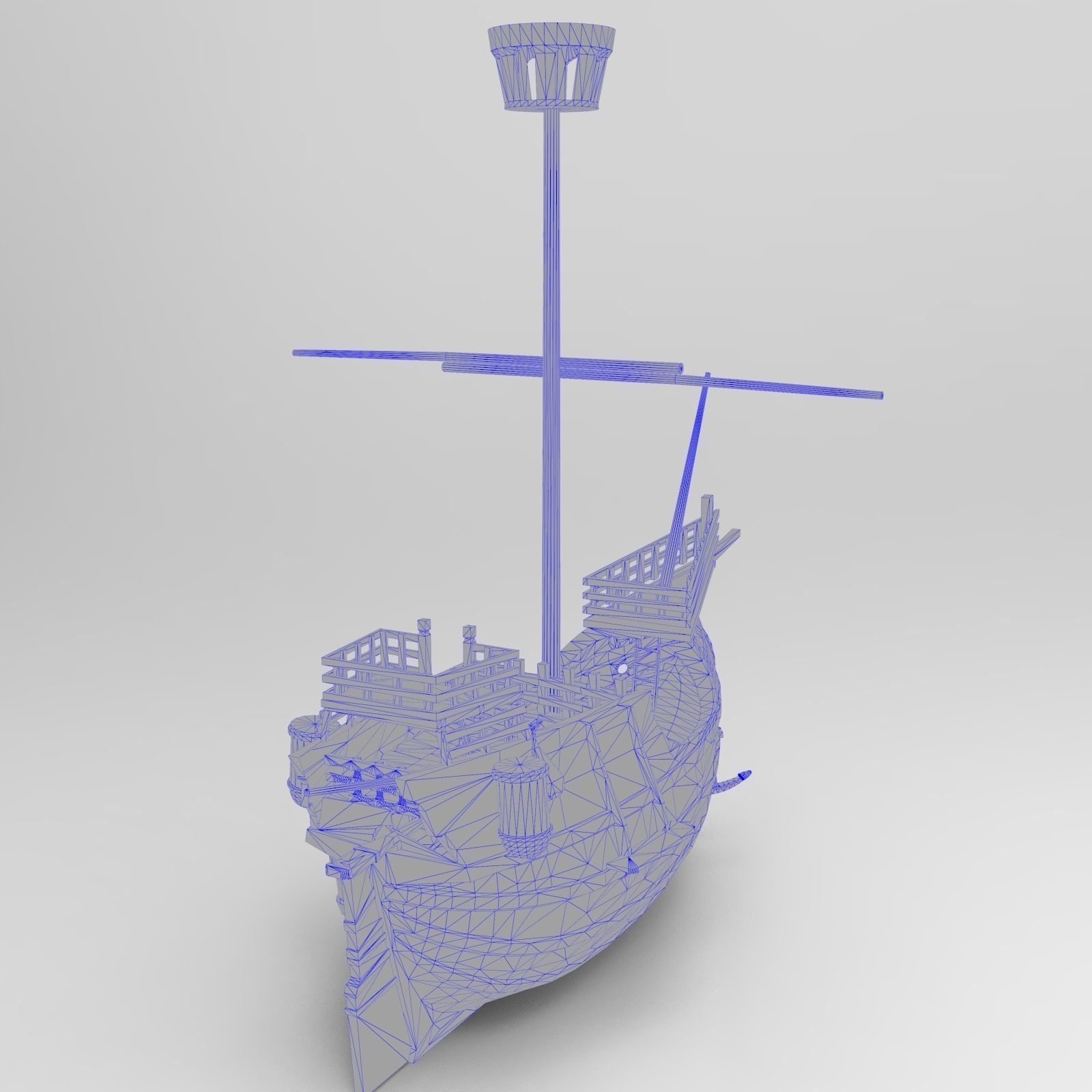 Small Santa Maria Boat 3D model_10