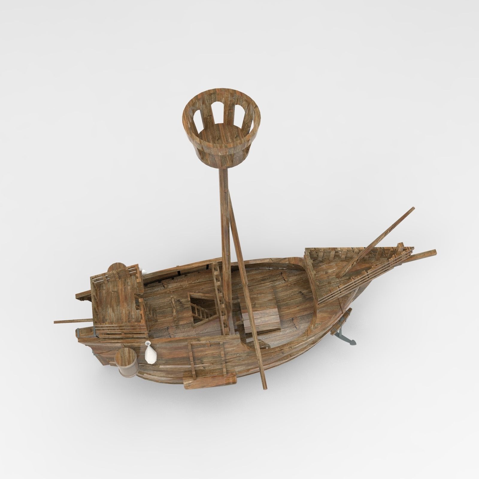 Small Santa Maria Boat 3D model_6