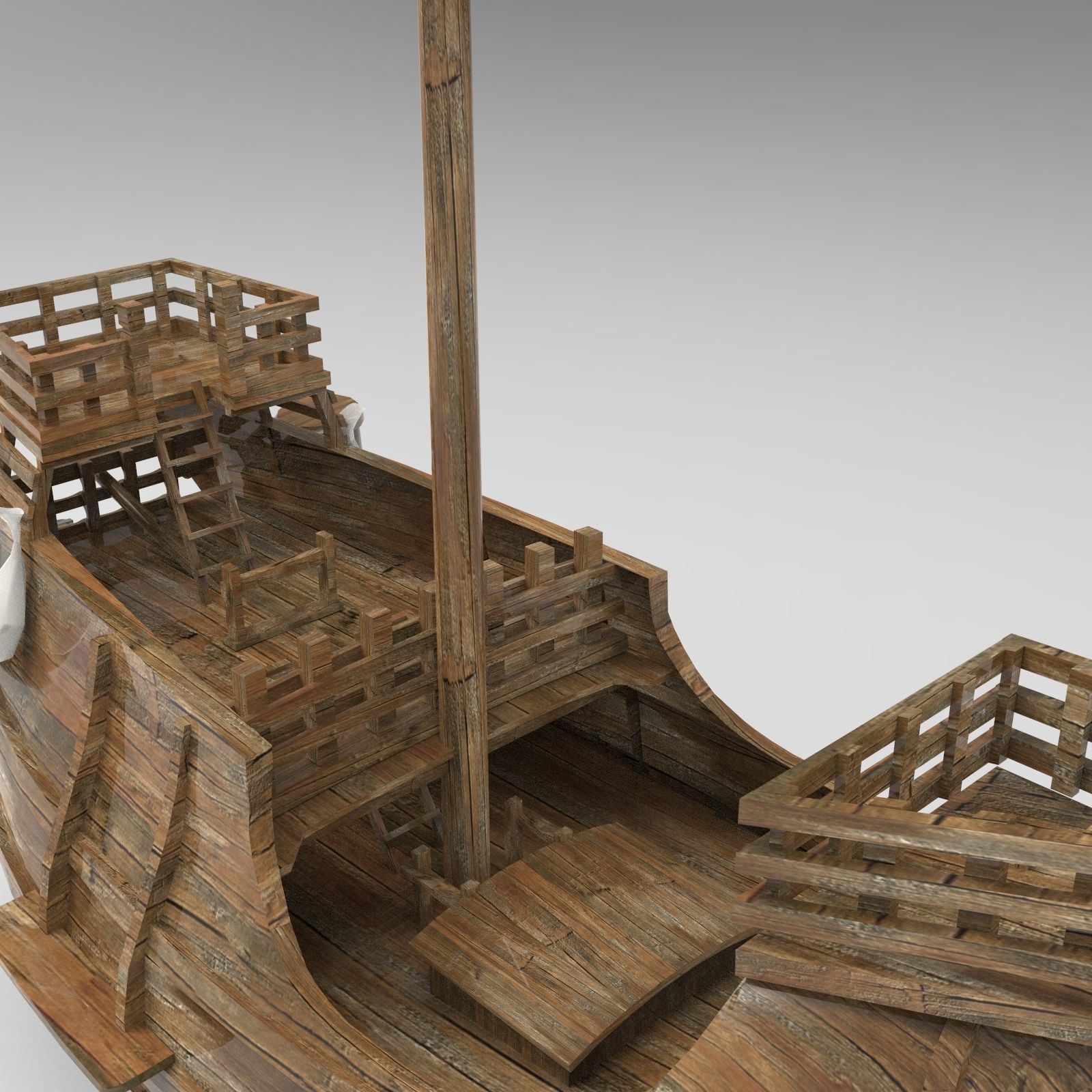 Small Santa Maria Boat 3D model_7