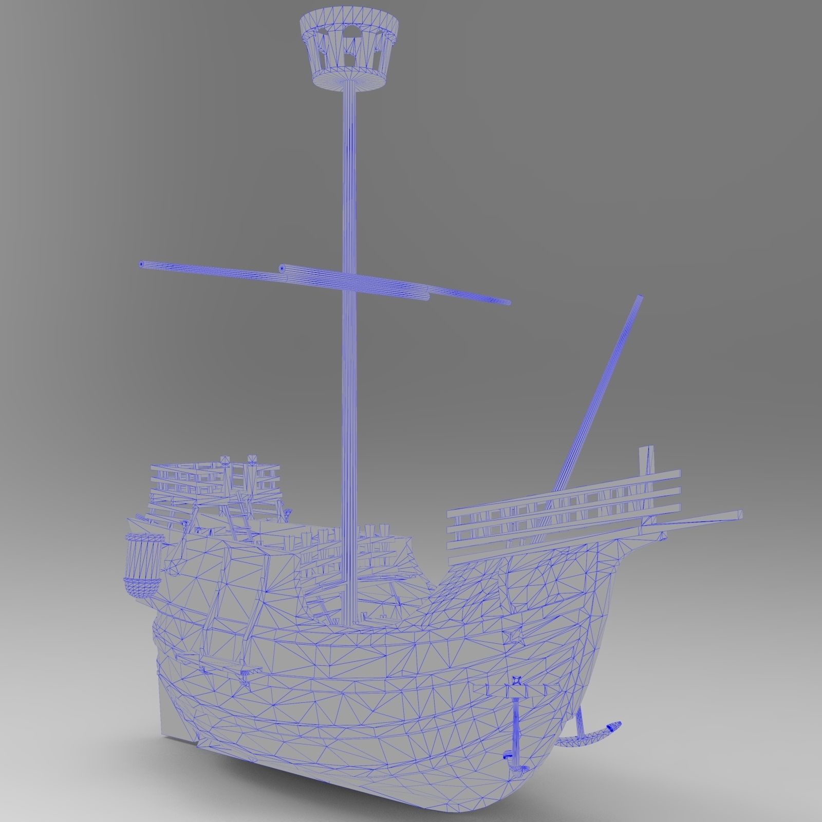 Small Santa Maria Boat 3D model_9