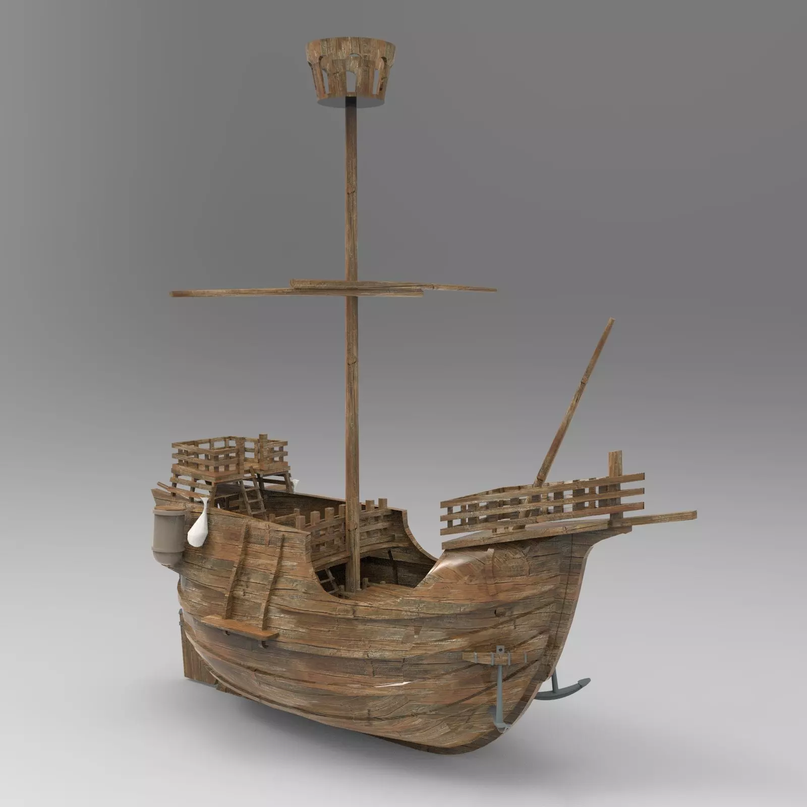 Small Santa Maria Boat 3D model_0