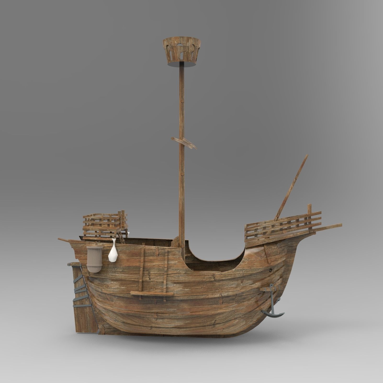 Small Santa Maria Boat 3D model_1