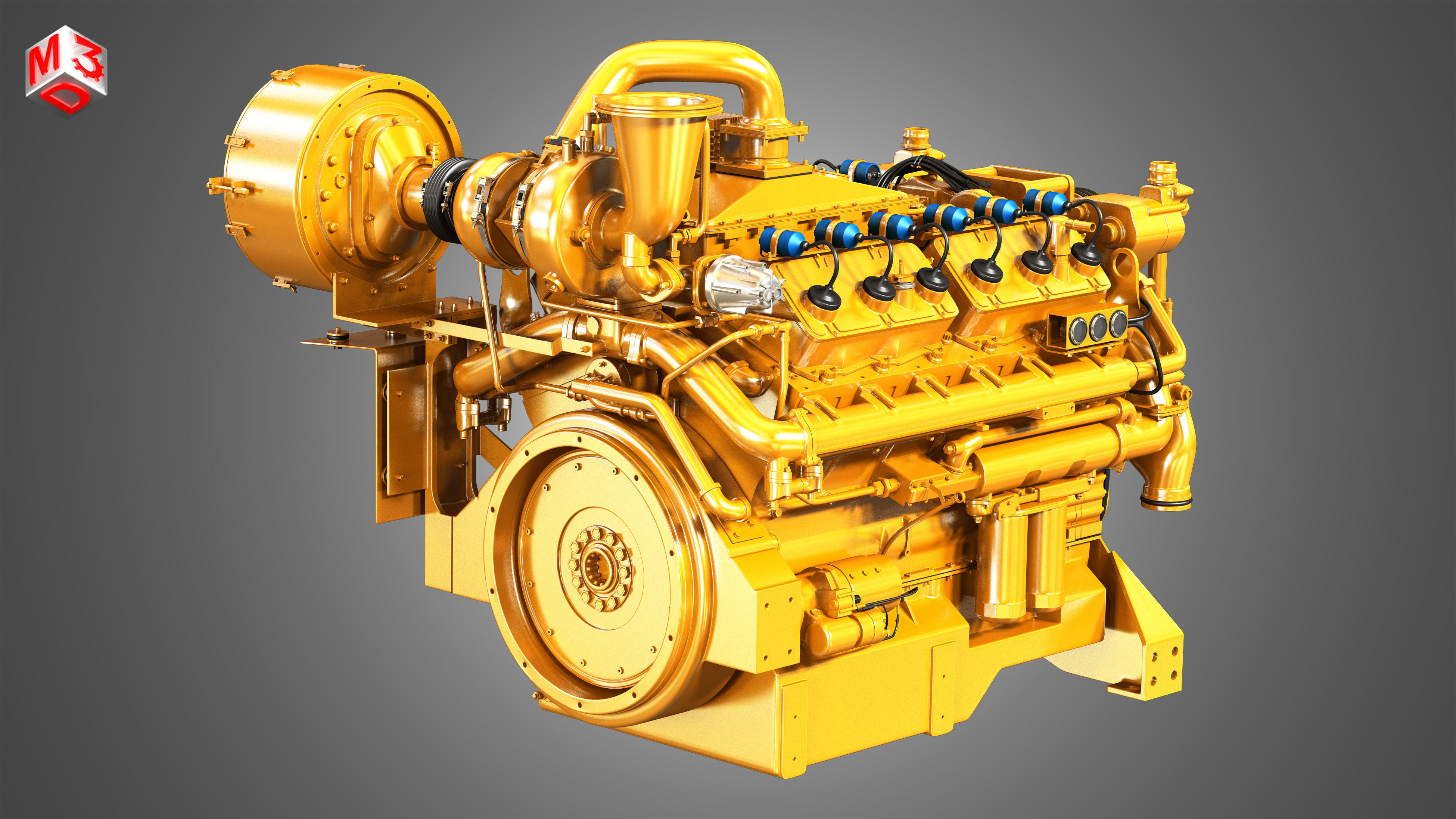 C32 Acert -  G3412 Engines - V12 Industrial Engines 2 in 1 3D Model Collection_3