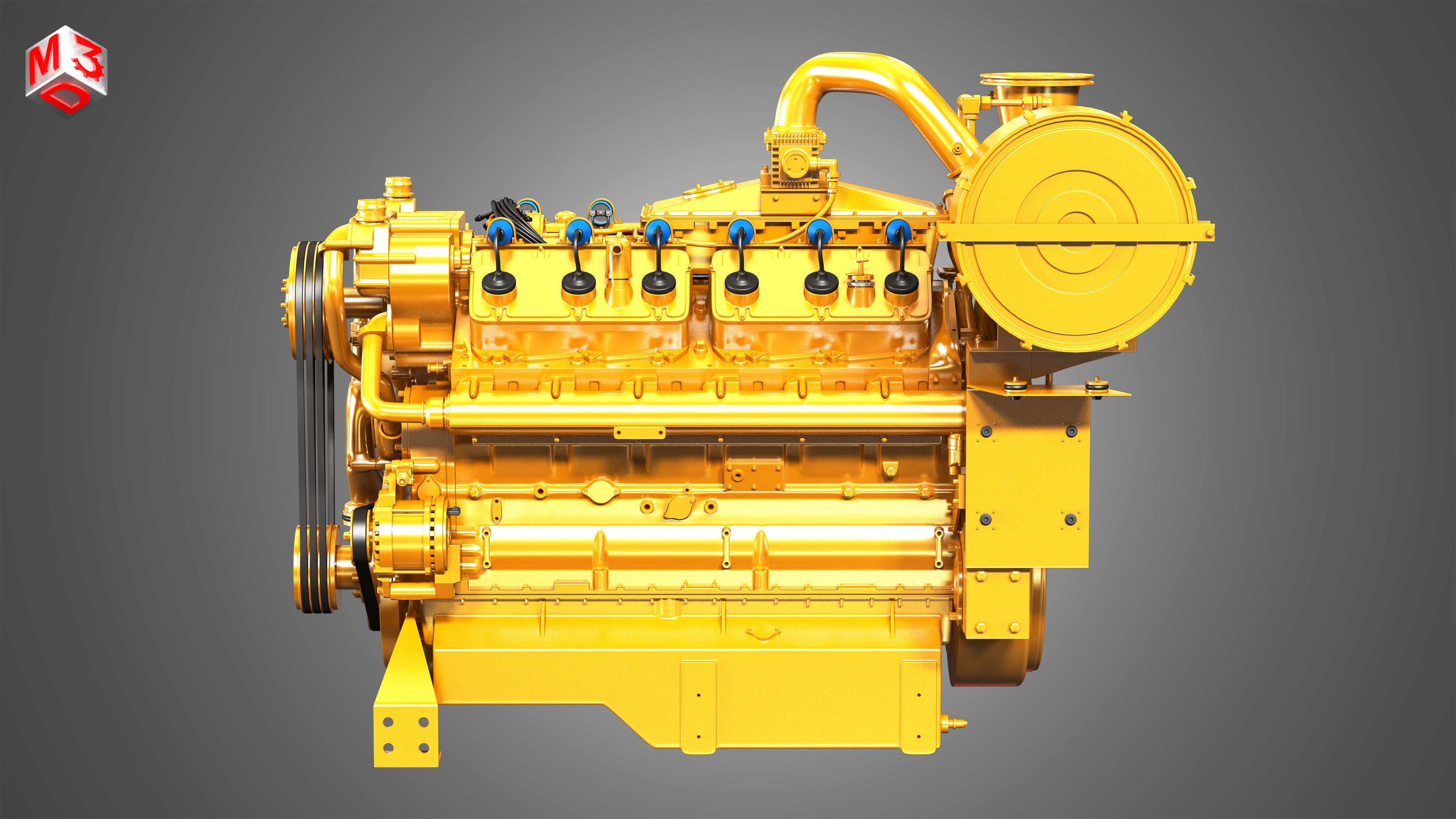 C32 Acert -  G3412 Engines - V12 Industrial Engines 2 in 1 3D Model Collection_17