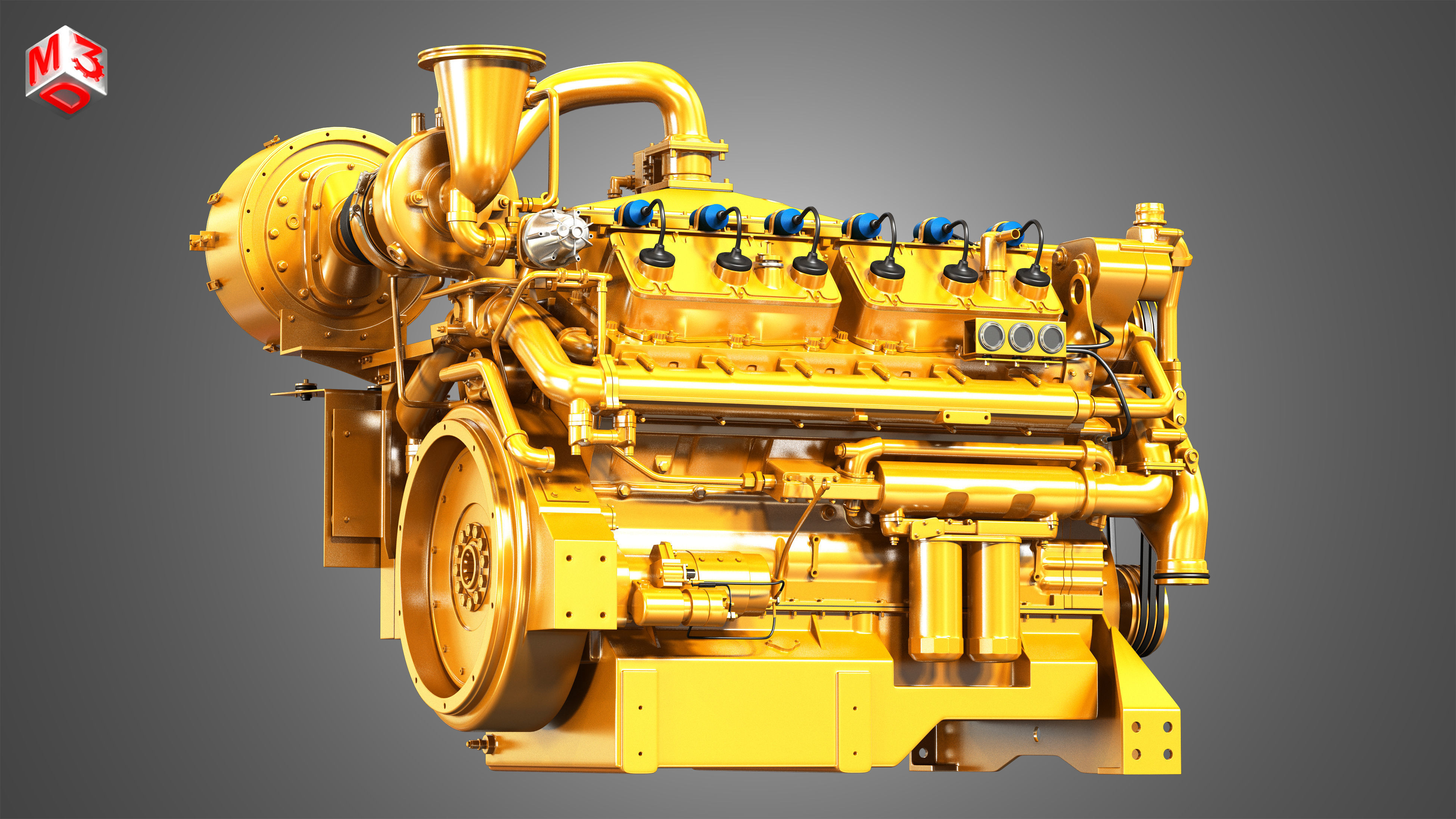 C32 Acert -  G3412 Engines - V12 Industrial Engines 2 in 1 3D Model Collection_11