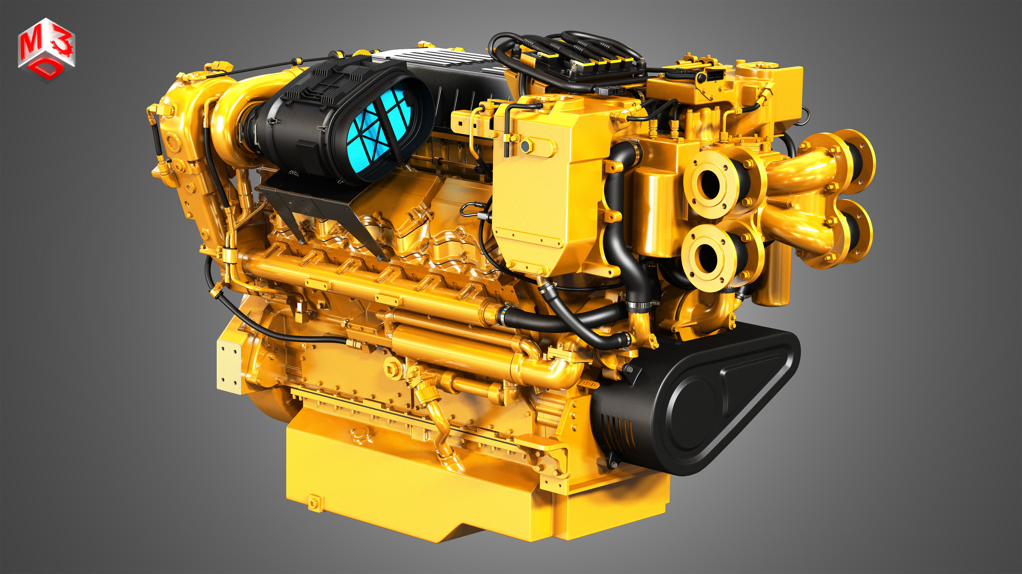 C32 Acert -  G3412 Engines - V12 Industrial Engines 2 in 1 3D Model Collection_4