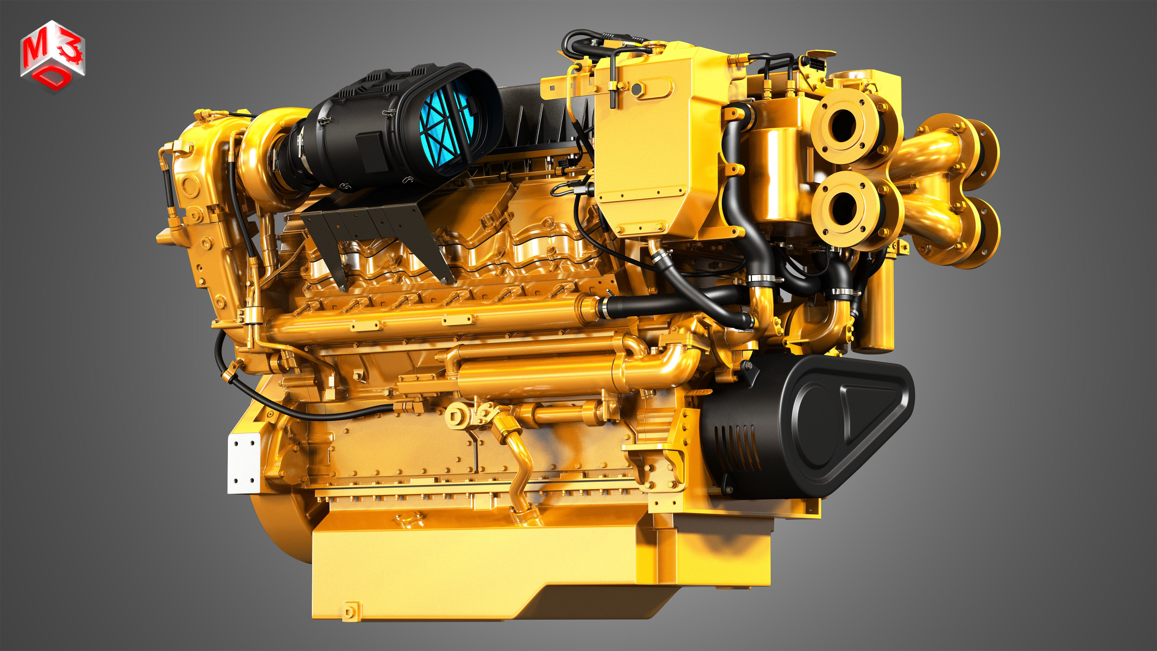 C32 Acert -  G3412 Engines - V12 Industrial Engines 2 in 1 3D Model Collection_12