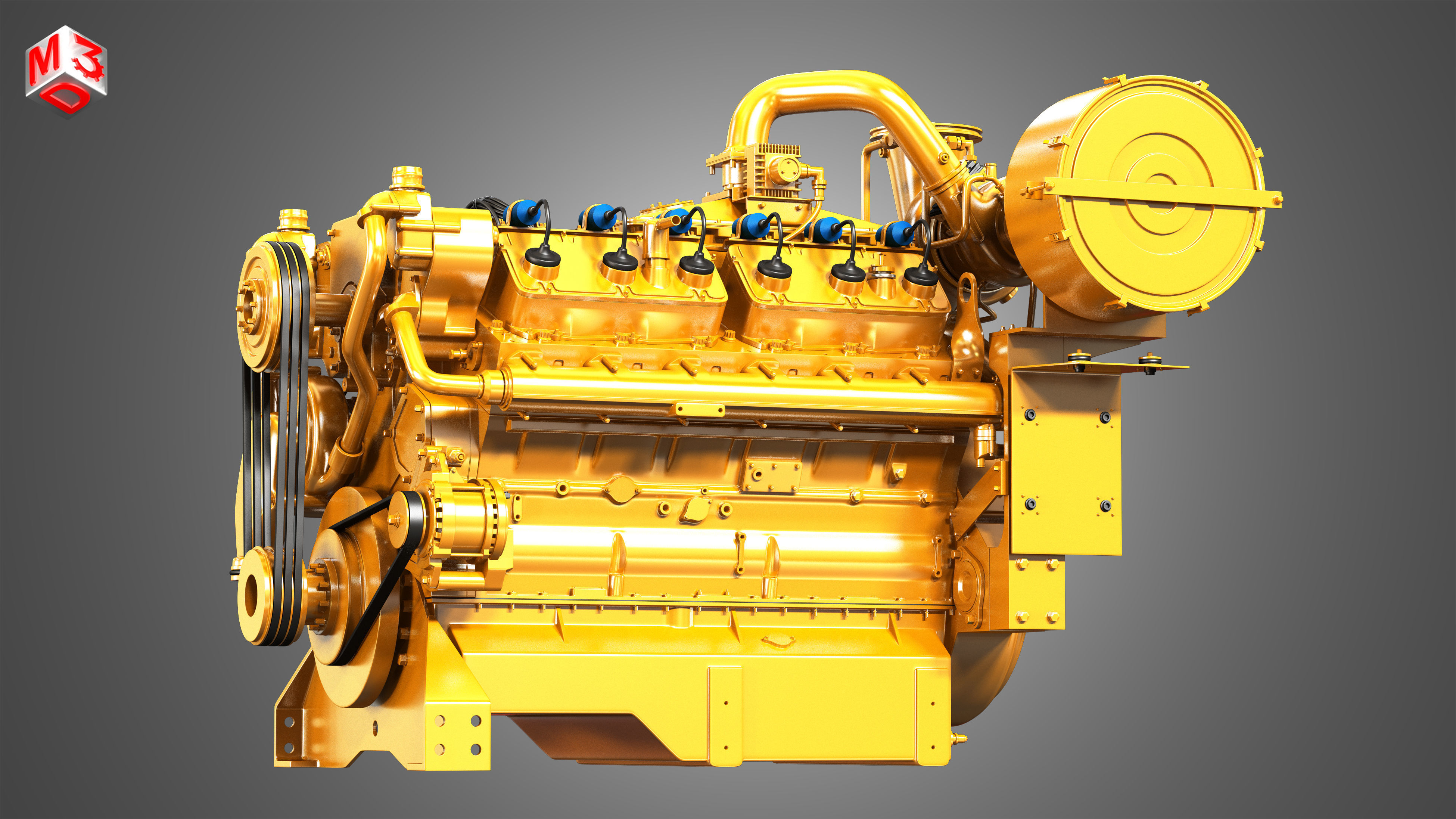 C32 Acert -  G3412 Engines - V12 Industrial Engines 2 in 1 3D Model Collection_9