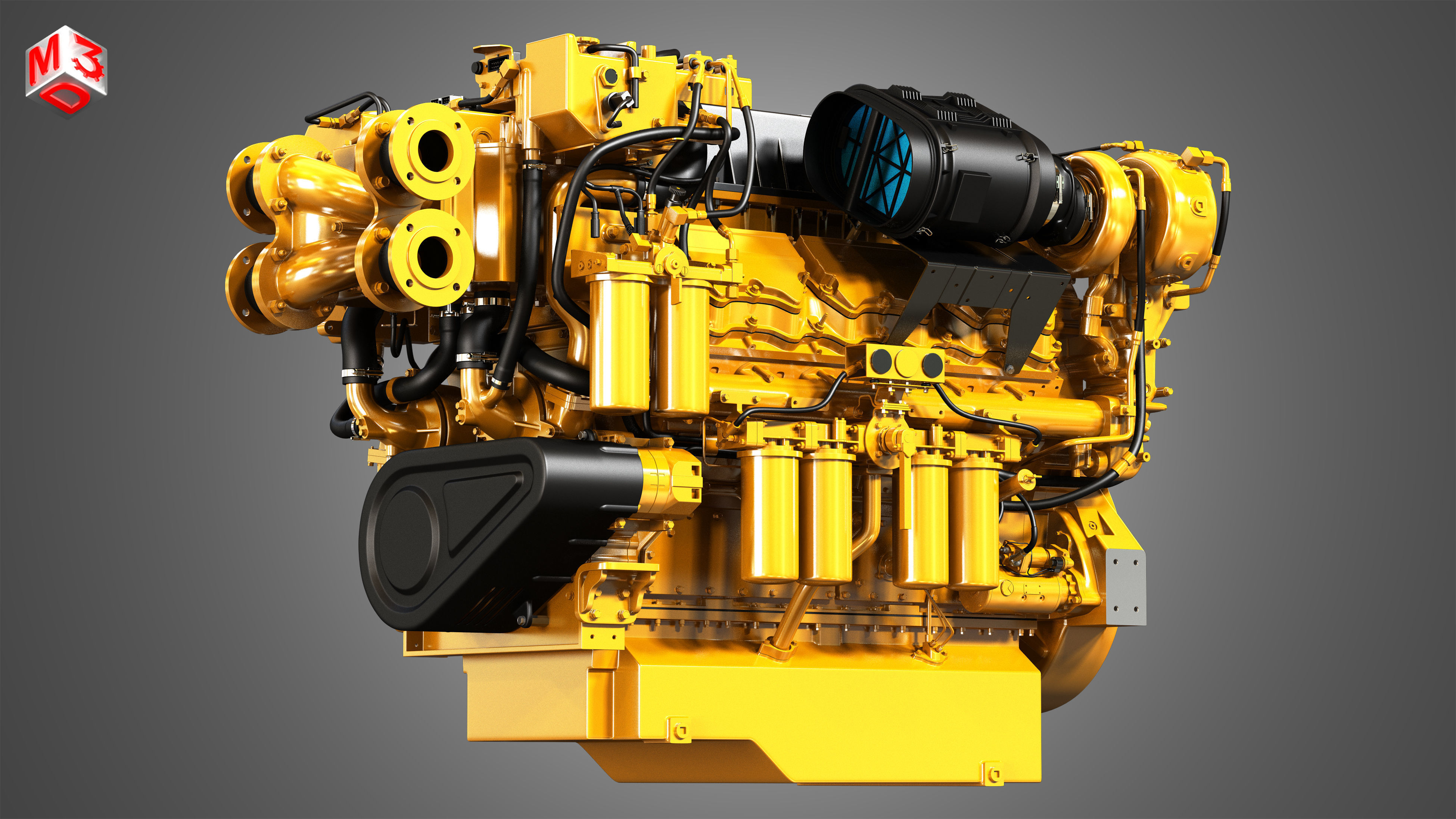 C32 Acert -  G3412 Engines - V12 Industrial Engines 2 in 1 3D Model Collection_8