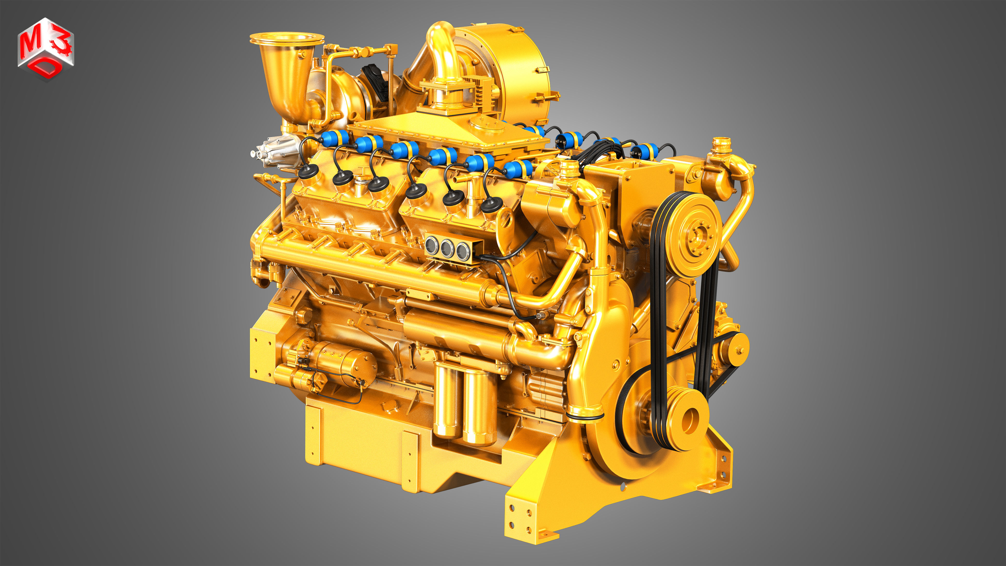C32 Acert -  G3412 Engines - V12 Industrial Engines 2 in 1 3D Model Collection_5