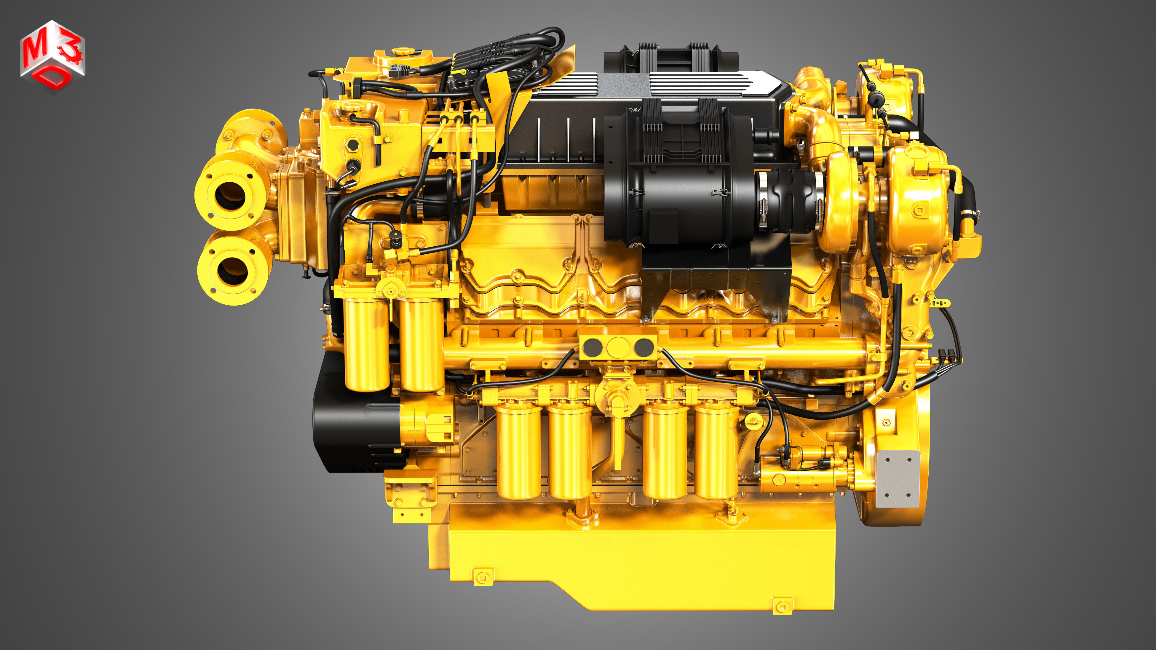 C32 Acert -  G3412 Engines - V12 Industrial Engines 2 in 1 3D Model Collection_16