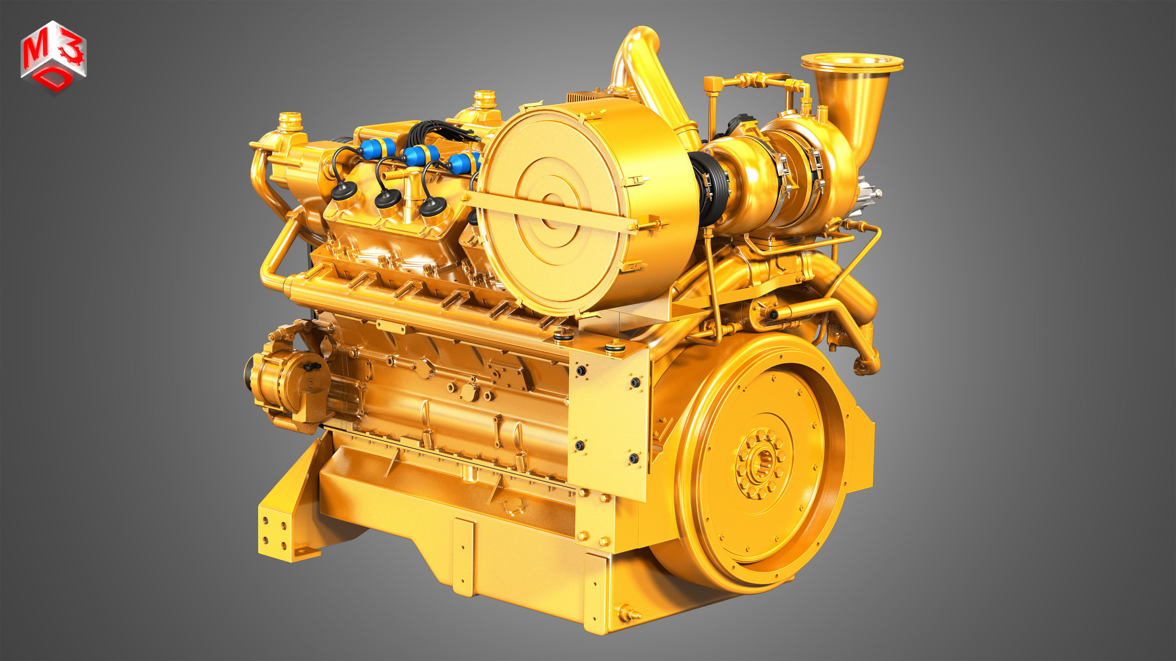 C32 Acert -  G3412 Engines - V12 Industrial Engines 2 in 1 3D Model Collection_7