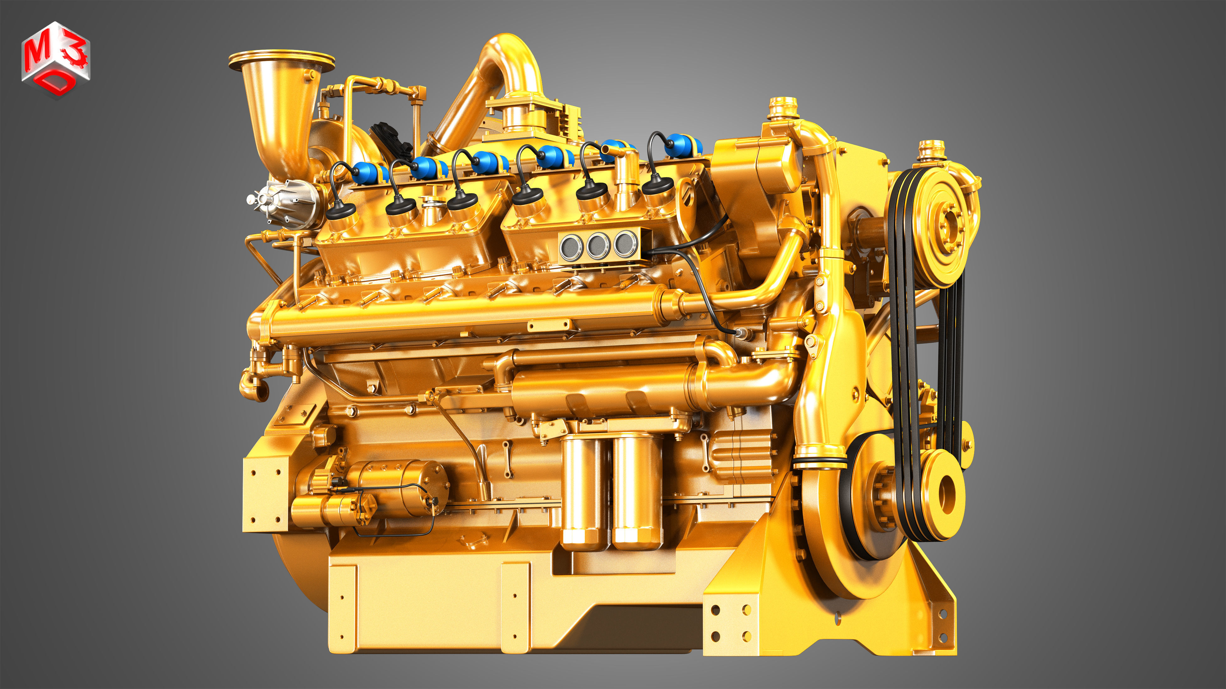 C32 Acert -  G3412 Engines - V12 Industrial Engines 2 in 1 3D Model Collection_13