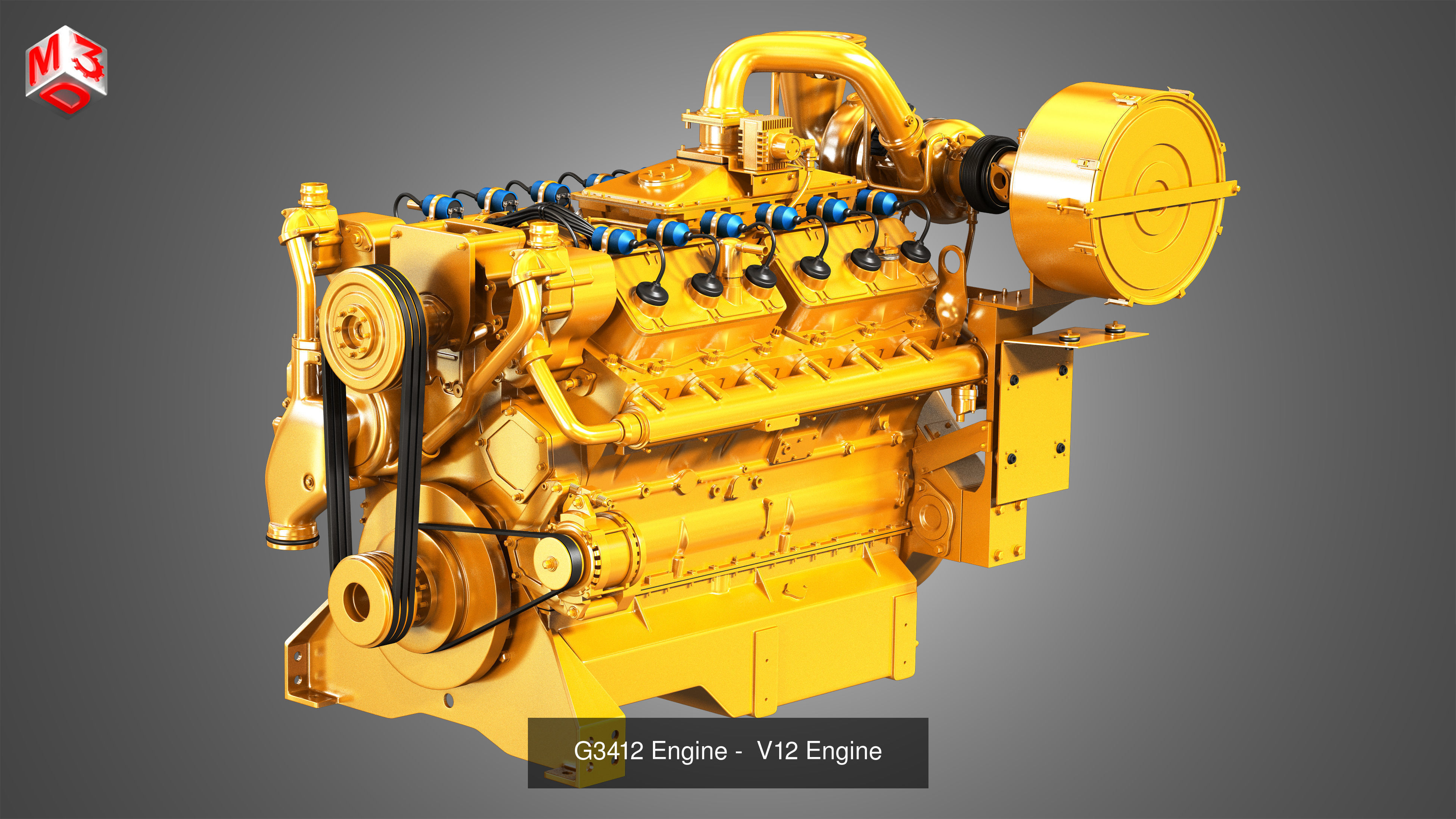 C32 Acert -  G3412 Engines - V12 Industrial Engines 2 in 1 3D Model Collection_1