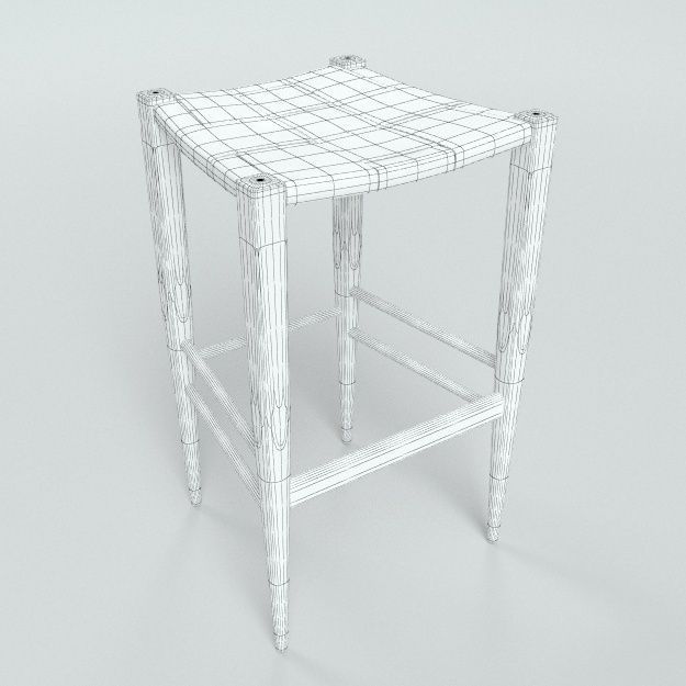 Billiani Vincent VG stool 445 white 3D model_2