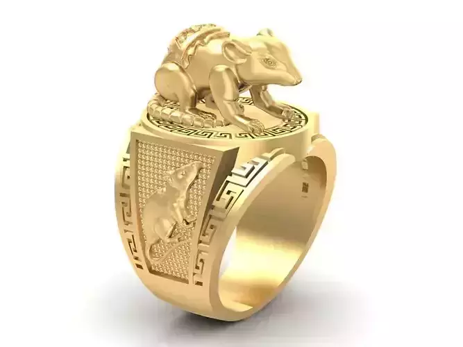 zodiac fengshui  Lucky Mouse ring 1196