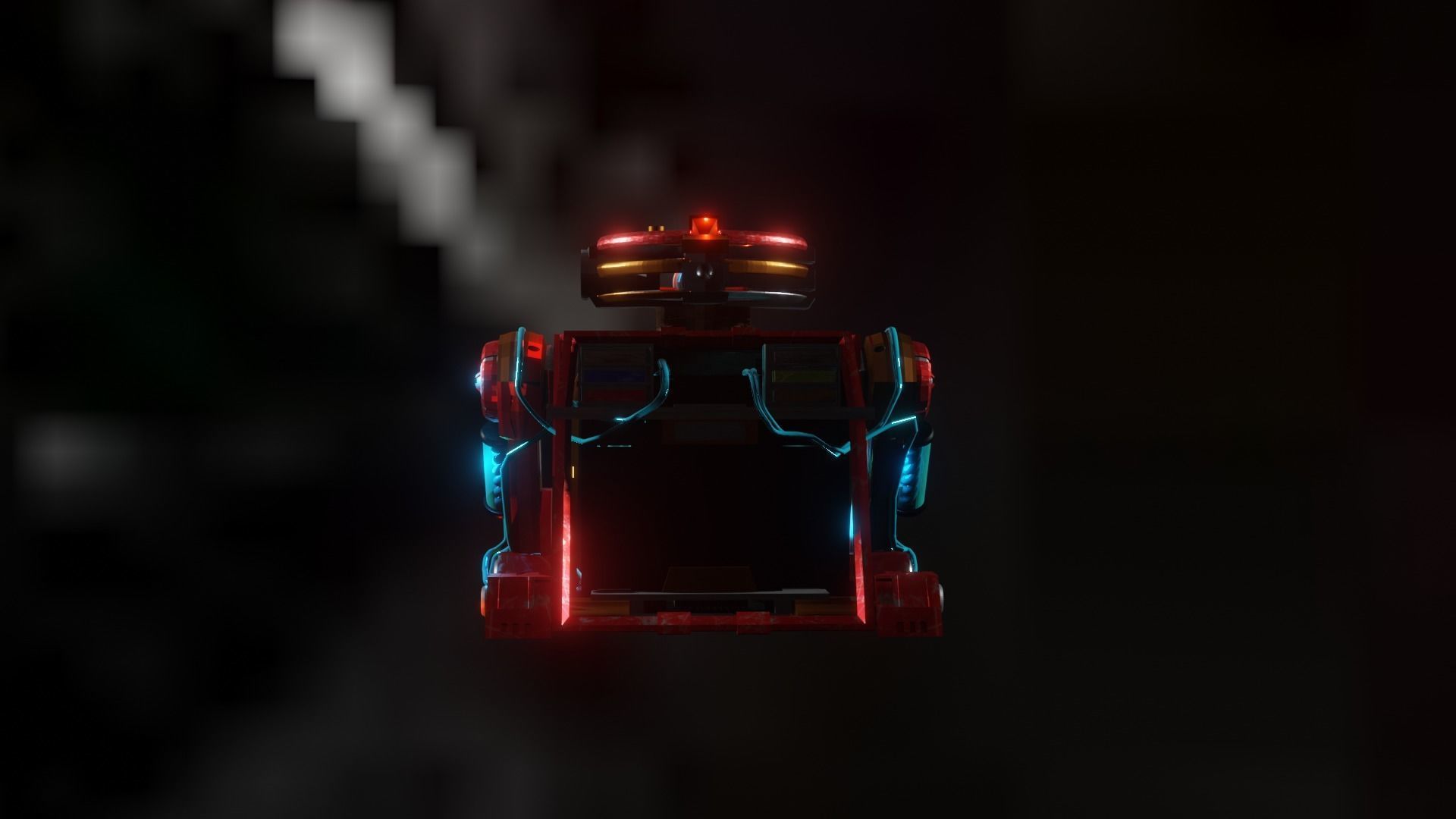 PC computer full tower case robot design 3D print model_8