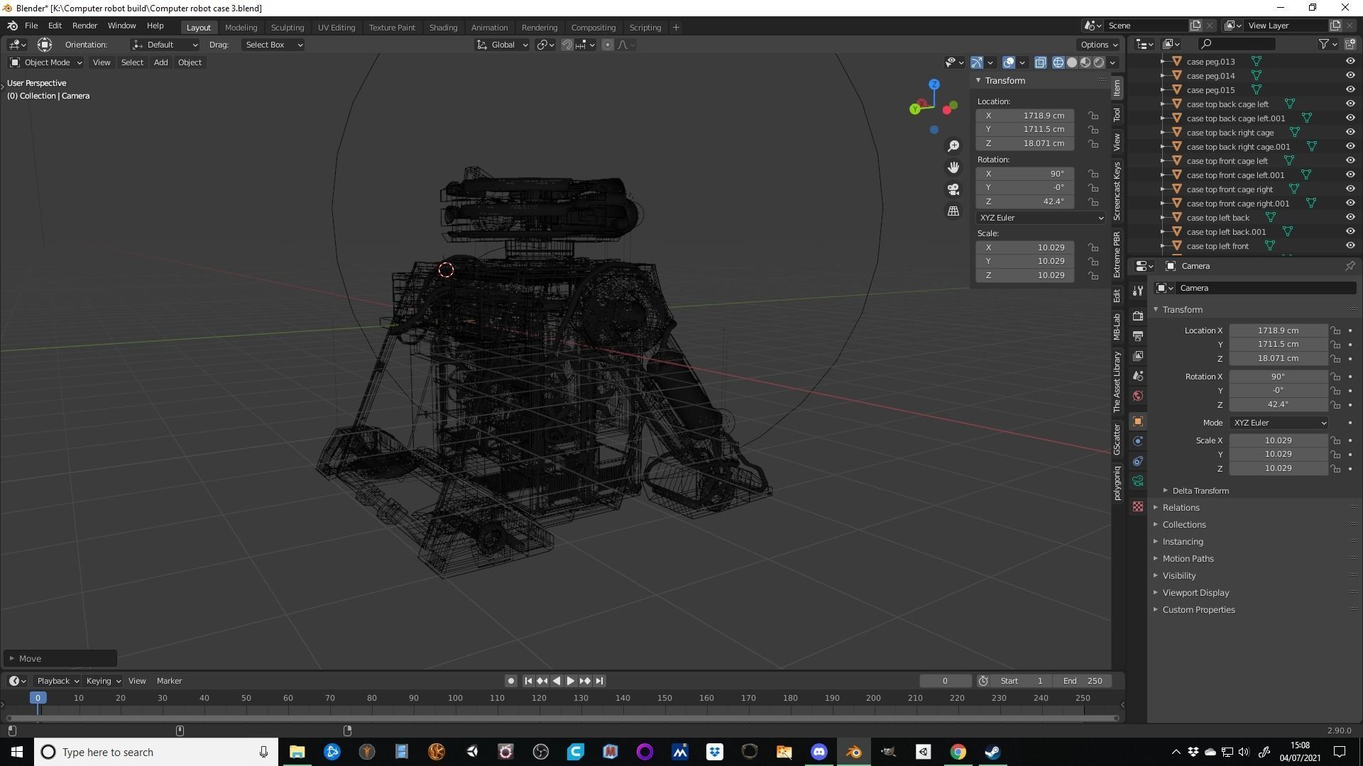 PC computer full tower case robot design 3D print model_15