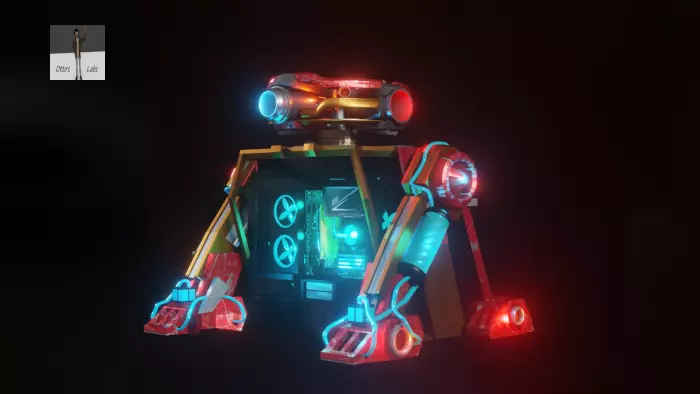 PC computer full tower case robot design 3D print model_0