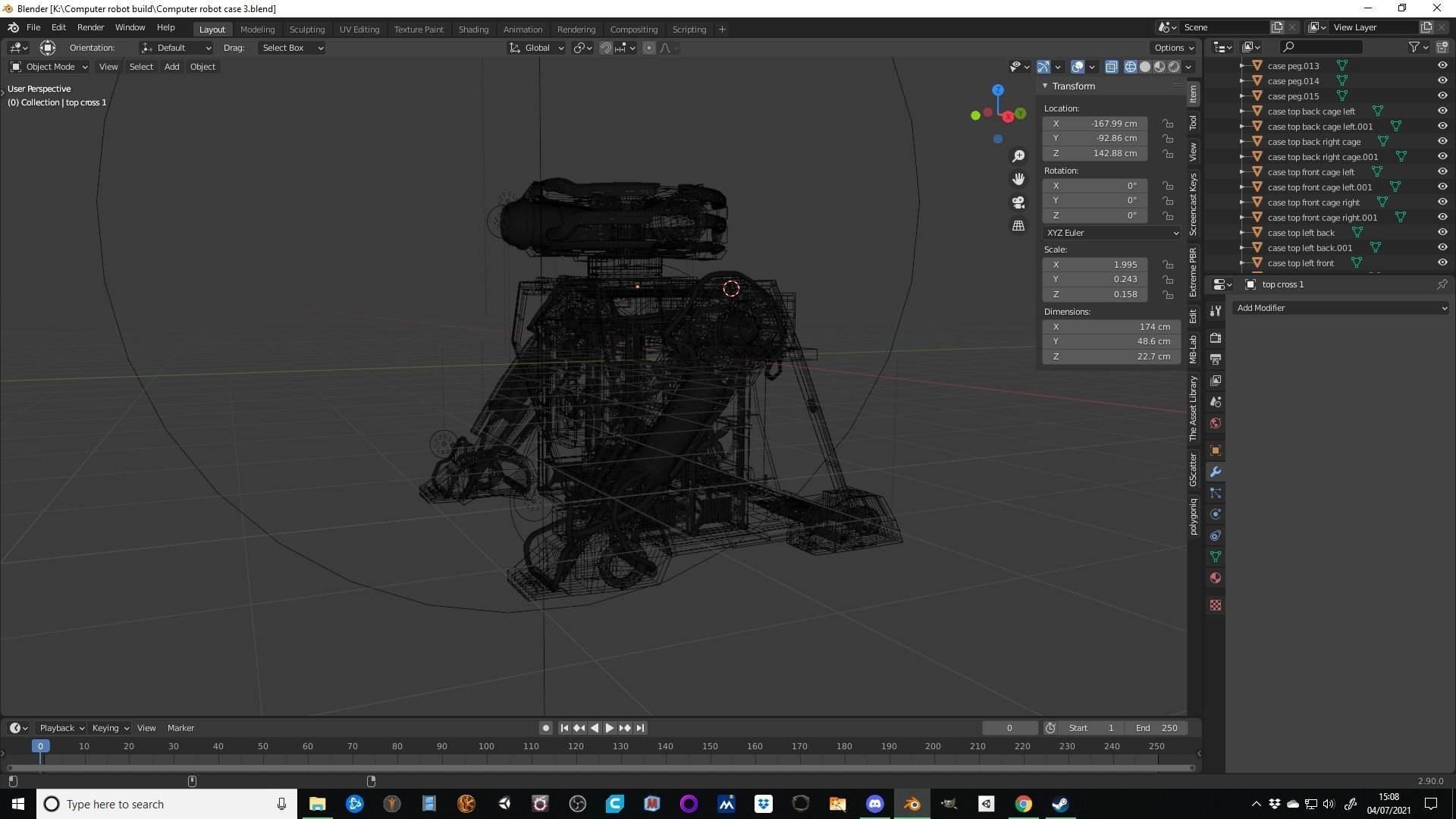 PC computer full tower case robot design 3D print model_16