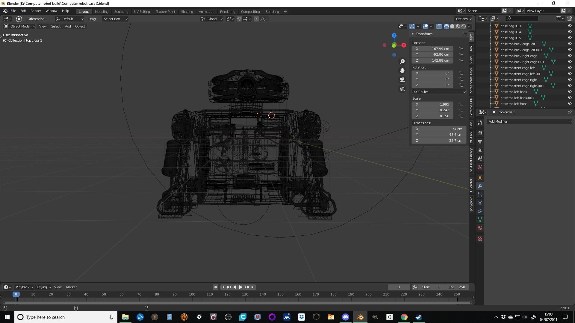 PC computer full tower case robot design 3D print model_17