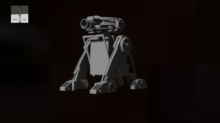 PC computer full tower case robot design 3D print model_12