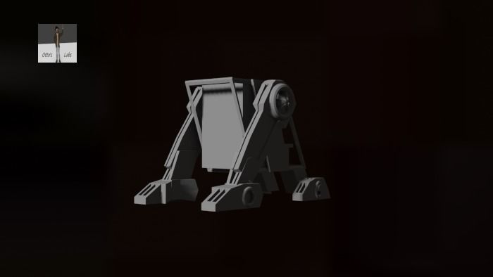 PC computer full tower case robot design 3D print model_10