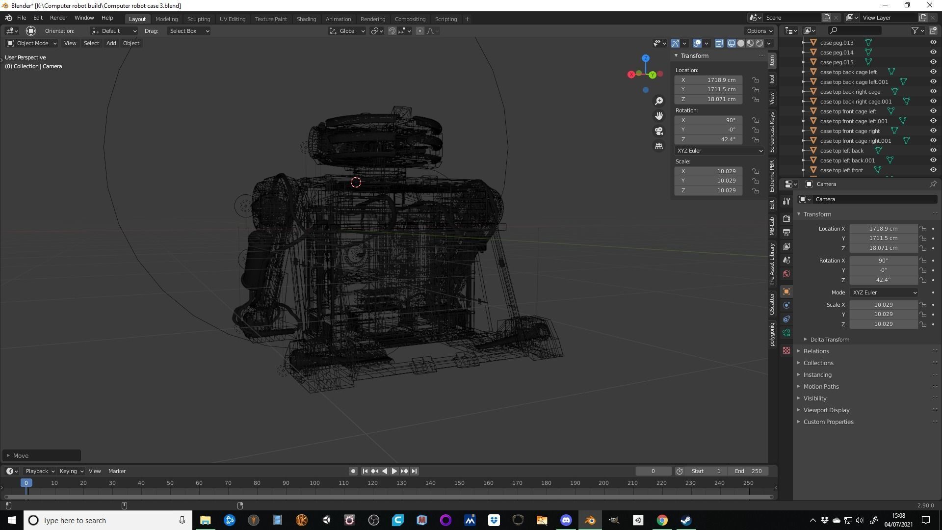PC computer full tower case robot design 3D print model_14