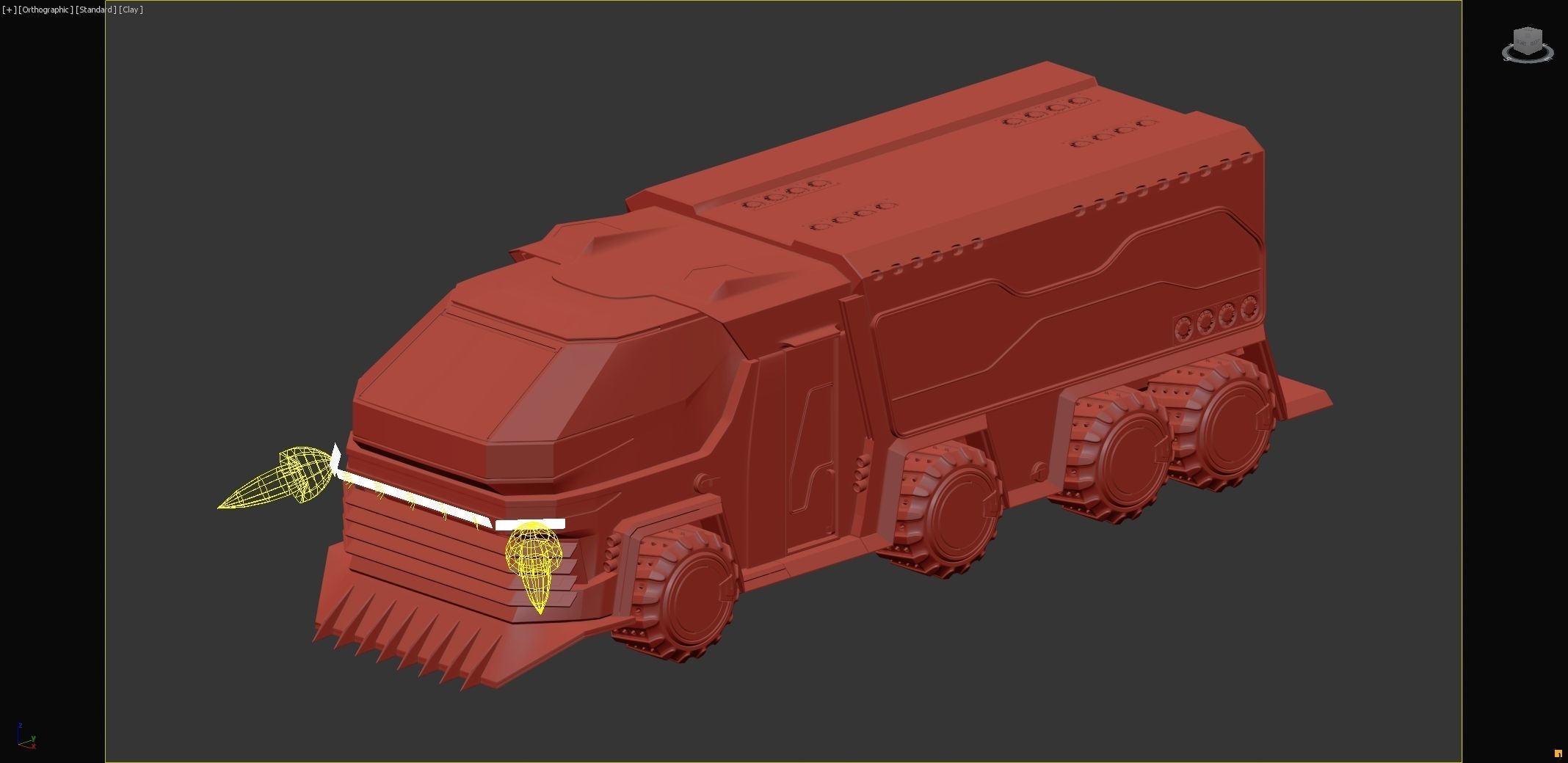 Scifi futuristic cyberpunk truck 3D model_16