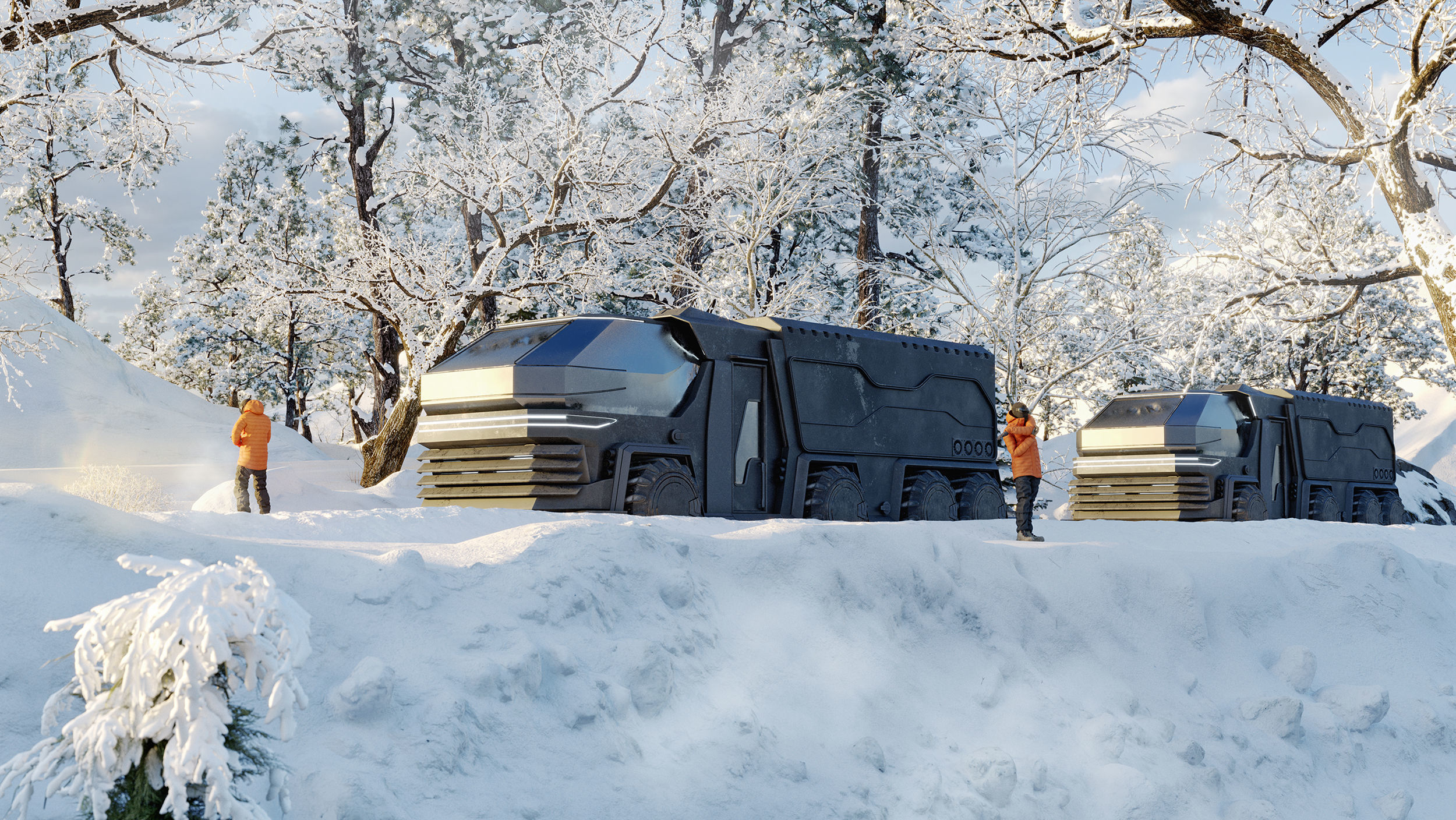 Scifi futuristic cyberpunk truck 3D model_9