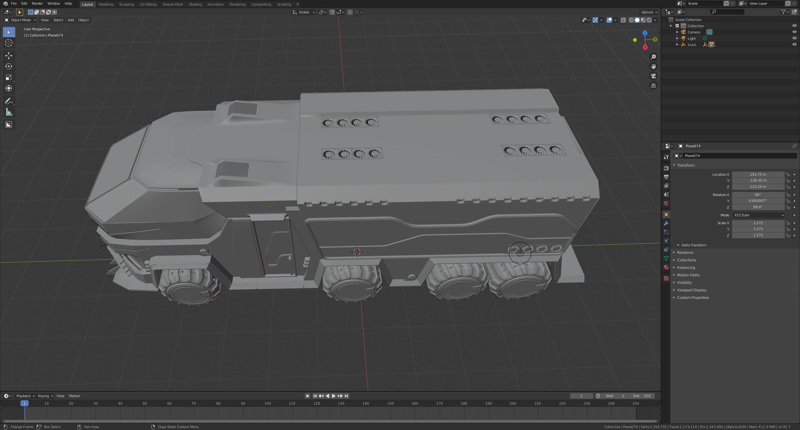 Scifi futuristic cyberpunk truck 3D model_14