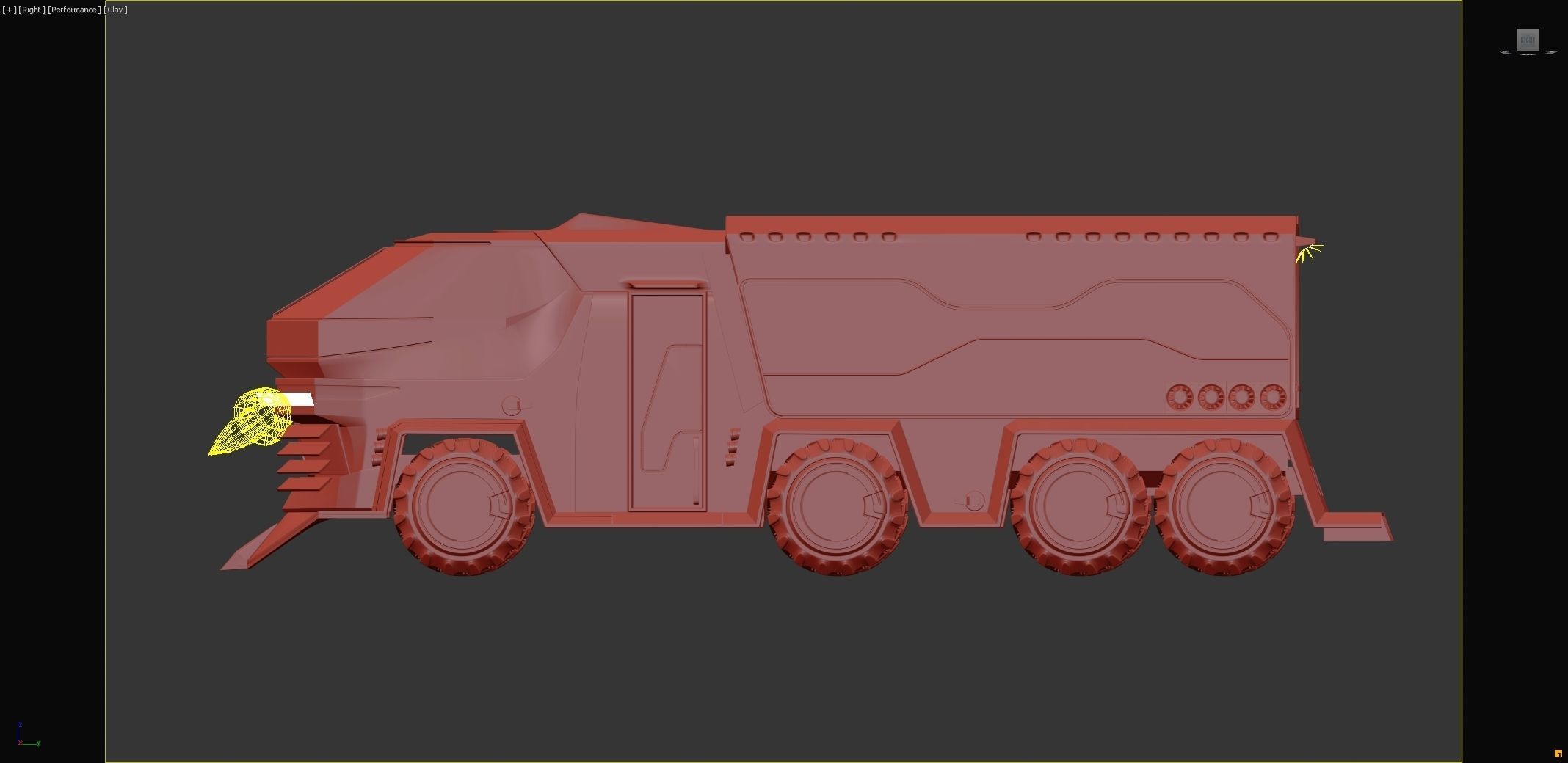 Scifi futuristic cyberpunk truck 3D model_22
