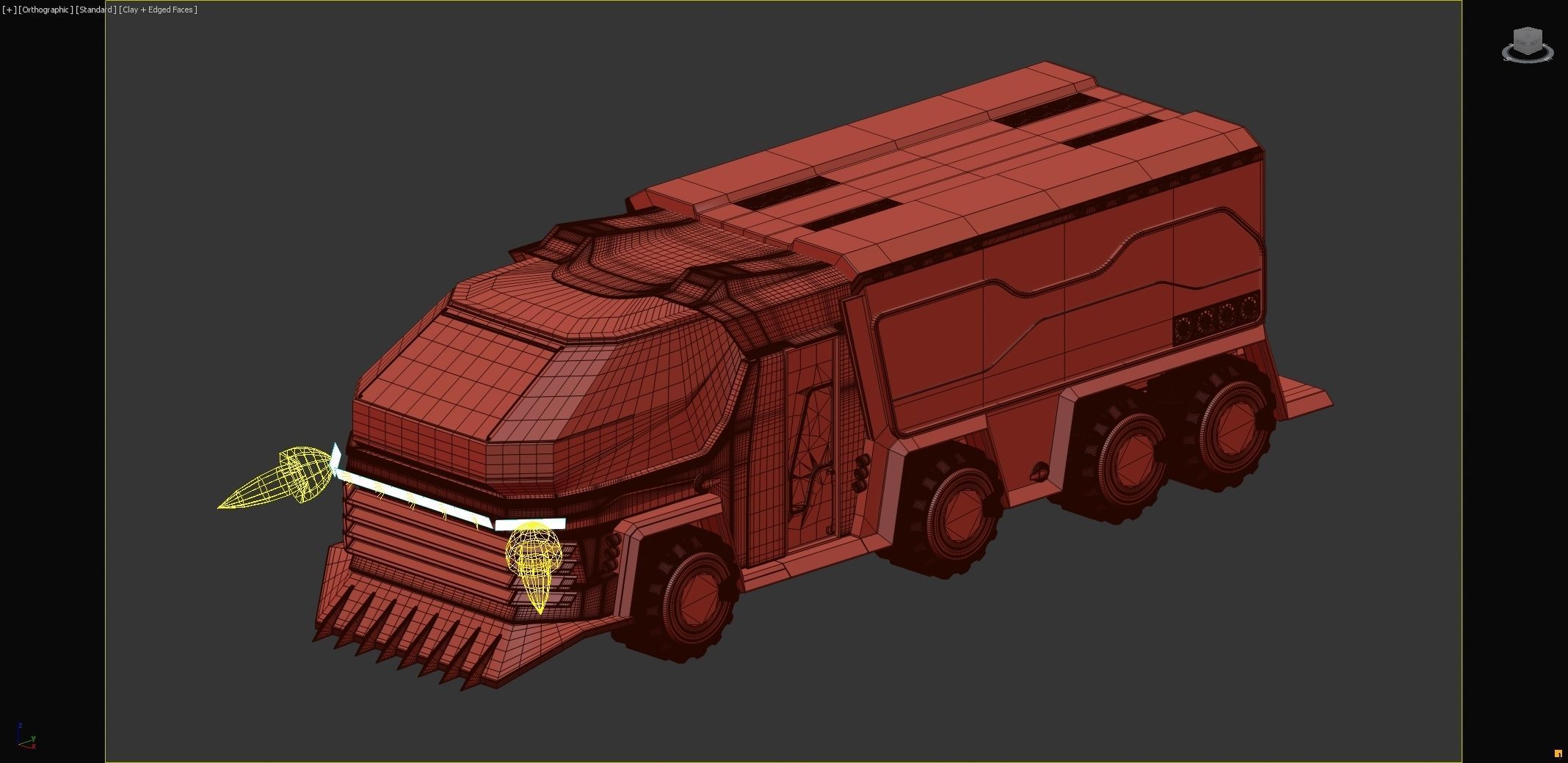 Scifi futuristic cyberpunk truck 3D model_17