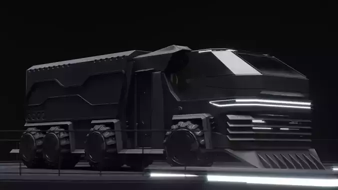 Scifi futuristic cyberpunk truck 3D model