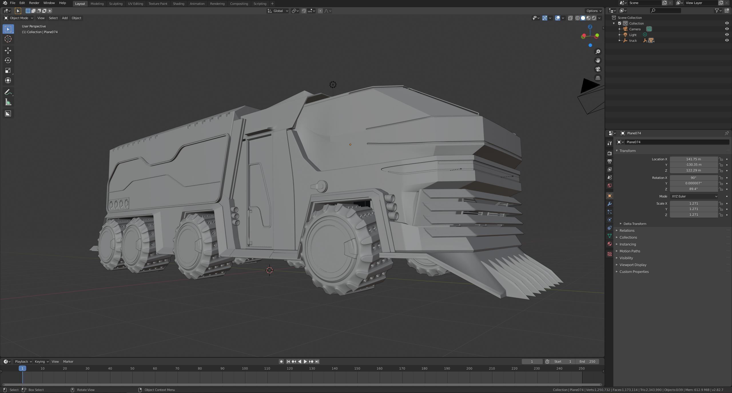 Scifi futuristic cyberpunk truck 3D model_13